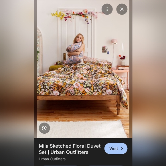 Urban Outfitters Mila Sketched Floral Duvet Cover And Shams - Picture 4 of 4